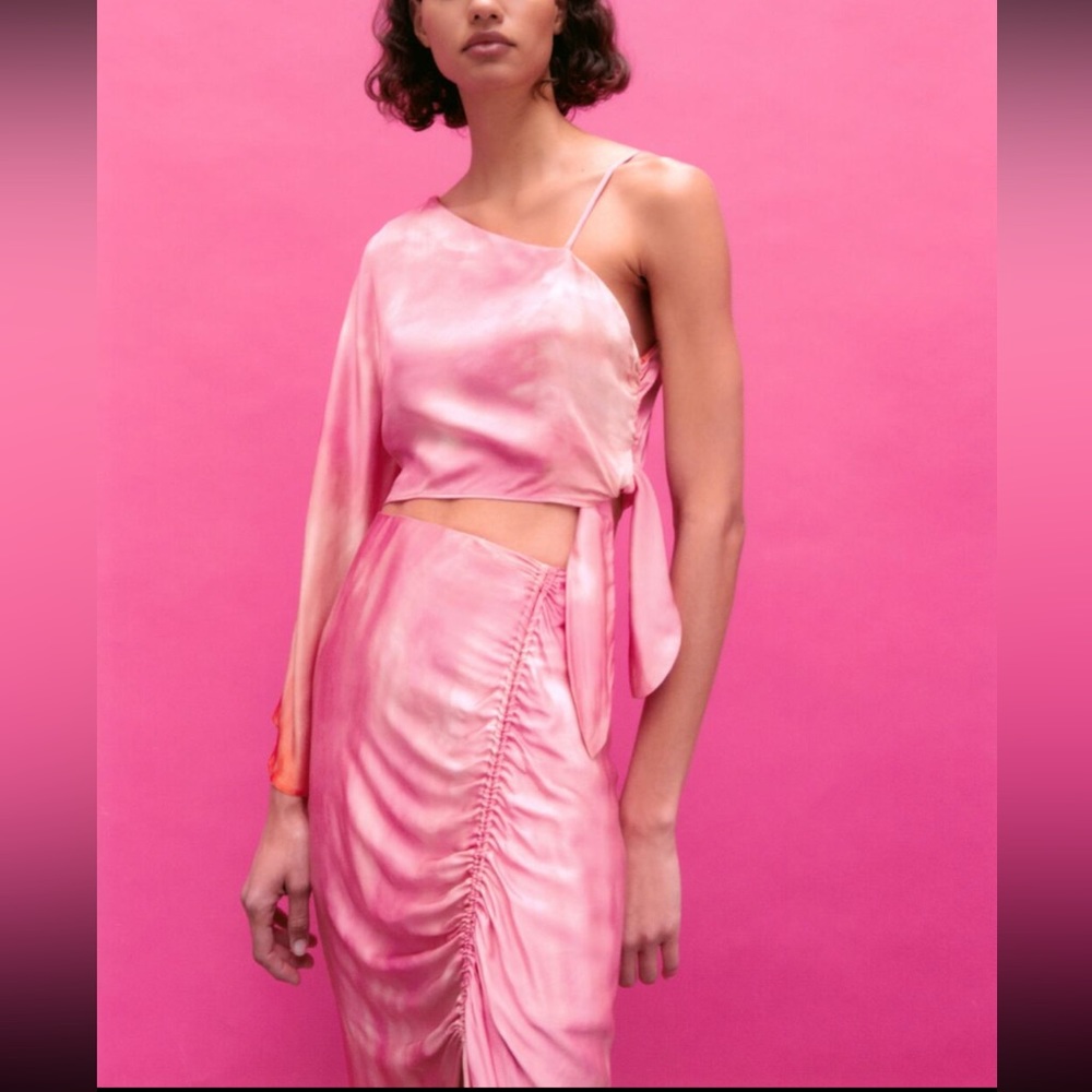 Zara Draped Tie-Dye Skirt